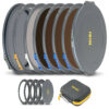 NiSi JetMag Pro Cinema Kit 82MAG Magnetic Filter Kit (FS ND 2 Stop, FS ND 3 Stop, FS ND 4 Stop, FS ND 6 Stop, TC CPL, Black Mist 1/8, 67mm/72mm/77mm/82mm Adaptors, Two Front Caps, Back Cap, Caddy Pouch)